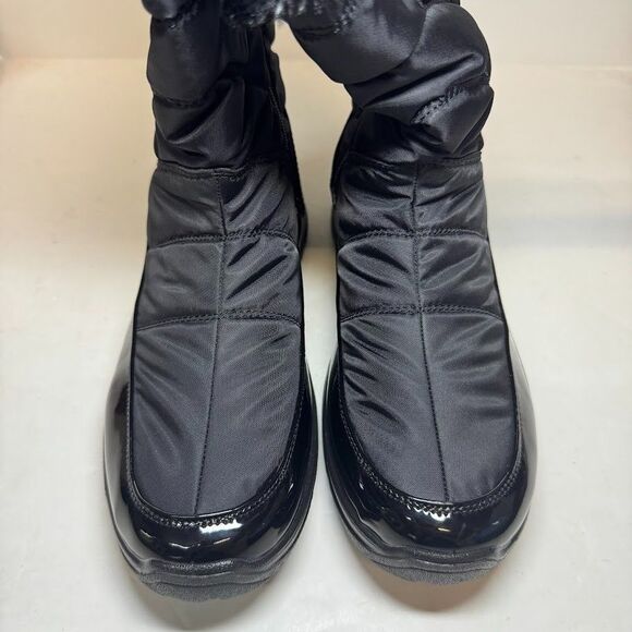 Easy Street Womens 9.5 W Black Patent Faux Fur Lined Mid Calf Boots NIB IP4 - Picture 3 of 4